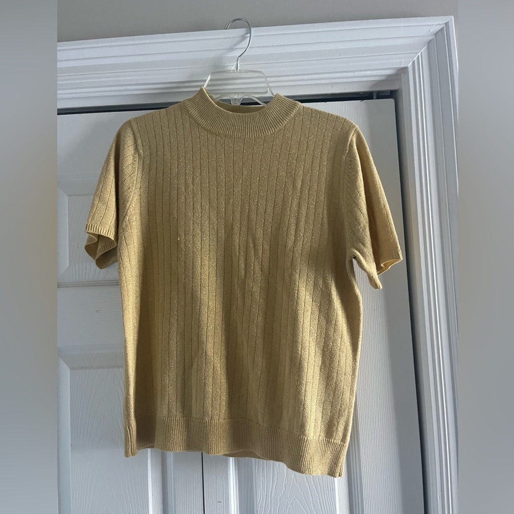 kathie lee collection vintage gold shirt size small